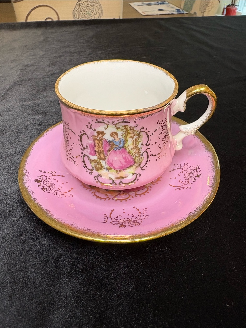 Vintage Lusterware Porcelain Demitasse Cup And Saucer